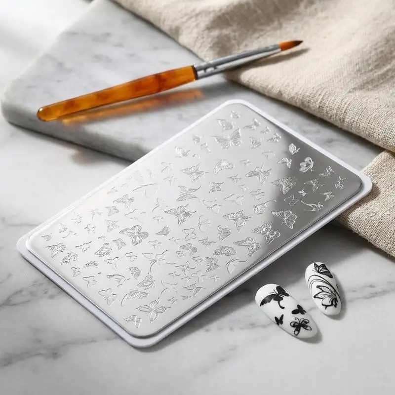 Butterfly Flower Geometry Nail Stamping Plates Unique Design Nail Printing Templates for Custom Manicure Art DIY