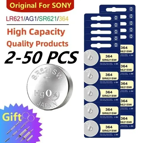소니 364 SR621SW 용 배터리, 시계 완구용 단추 셀 배터리, 원격 코인 배터리, 1.55V