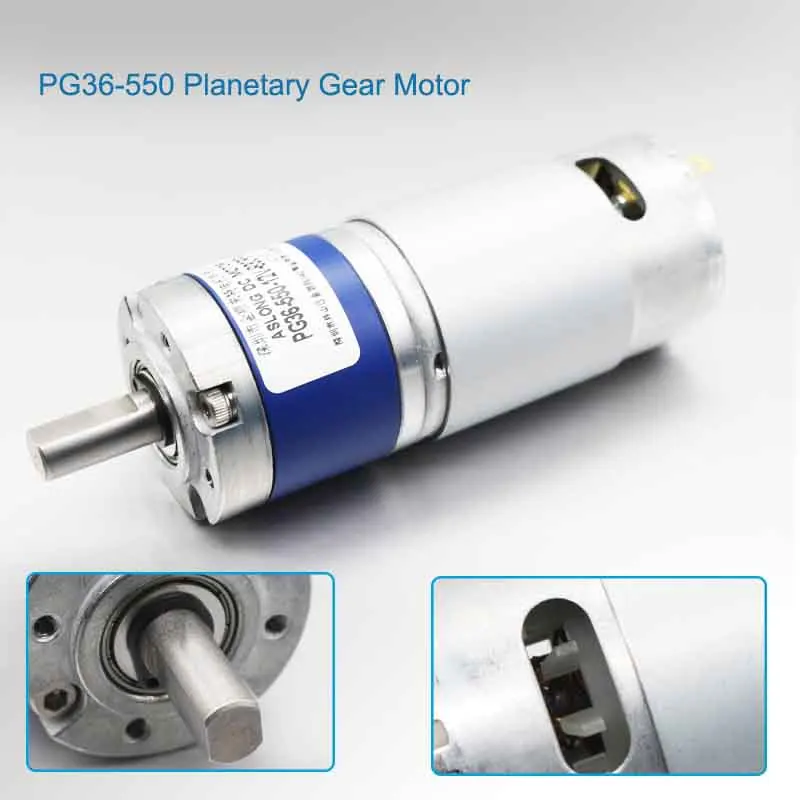 

PG36-550 High Torque 550 Fan Electric dc motor with dia36mm planetary gear box reducer High speed micro engine speed-down box