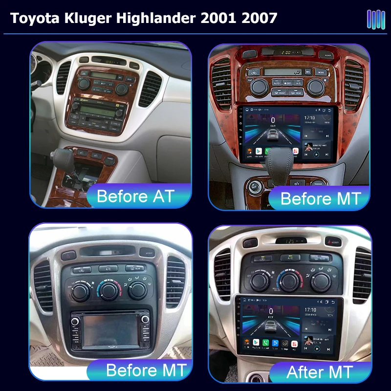 AI VOICE roadivox Android car radio for Toyota Kluger Highlander 2001 2007 stereo GPS Navigation video Multimedia Player tape