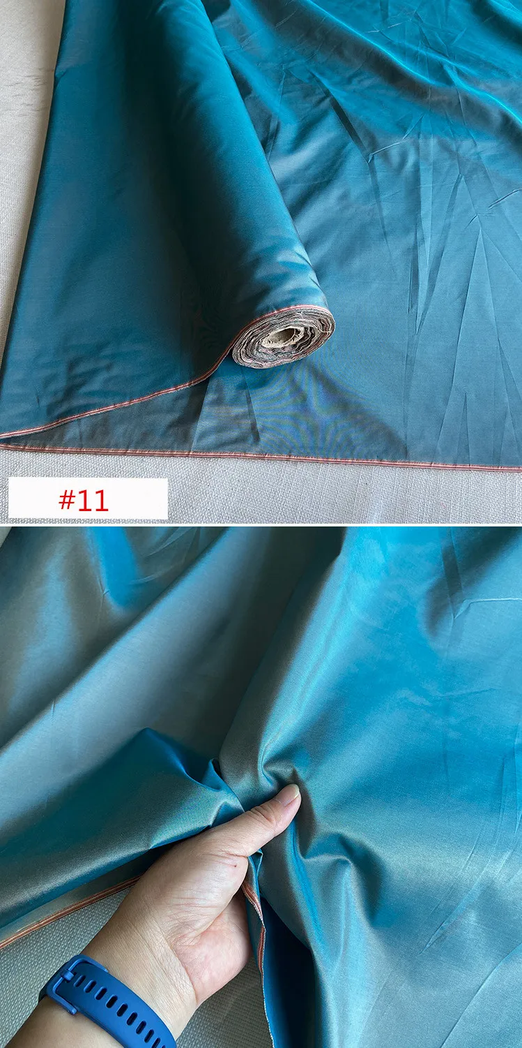 Beliebter, hochwertiger, 100 % reiner Seidenstoff, Taft, einfarbig, einfarbig, für Damen, gesunde Kleidung – Detail 7