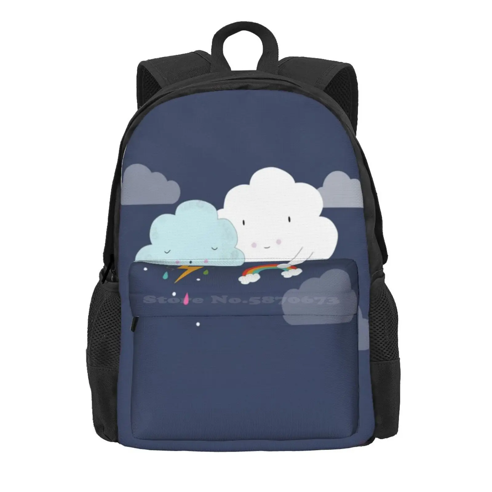 Get Well Soon Little Cloud Hot Sale Schoolbag Backpack Fashion Bags Sick Better Get Well Soon Recover Sad Happy Rainbow Clouds