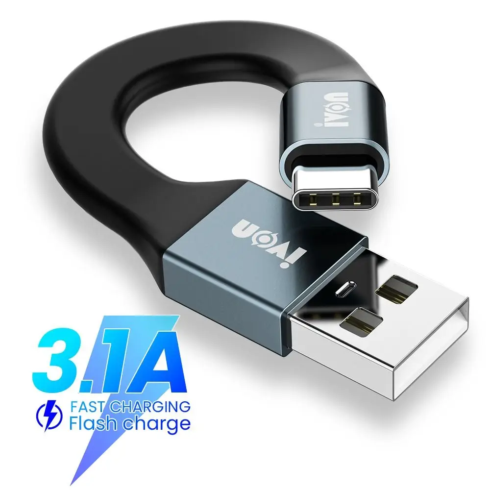 Ultra Short Keychain USB Data Cable 3.1A Max Fast Charging Cable Micro Type-C To USB A Phone Charger Cord For Smart Phone Tablet