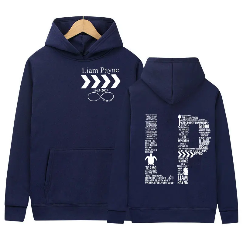 Liam Payne Mark Letter Print Hoodie Men Women Casual Autumn/Winter Fashion Sweatshirt Retro Oversized Pullover Hooded Streetwear