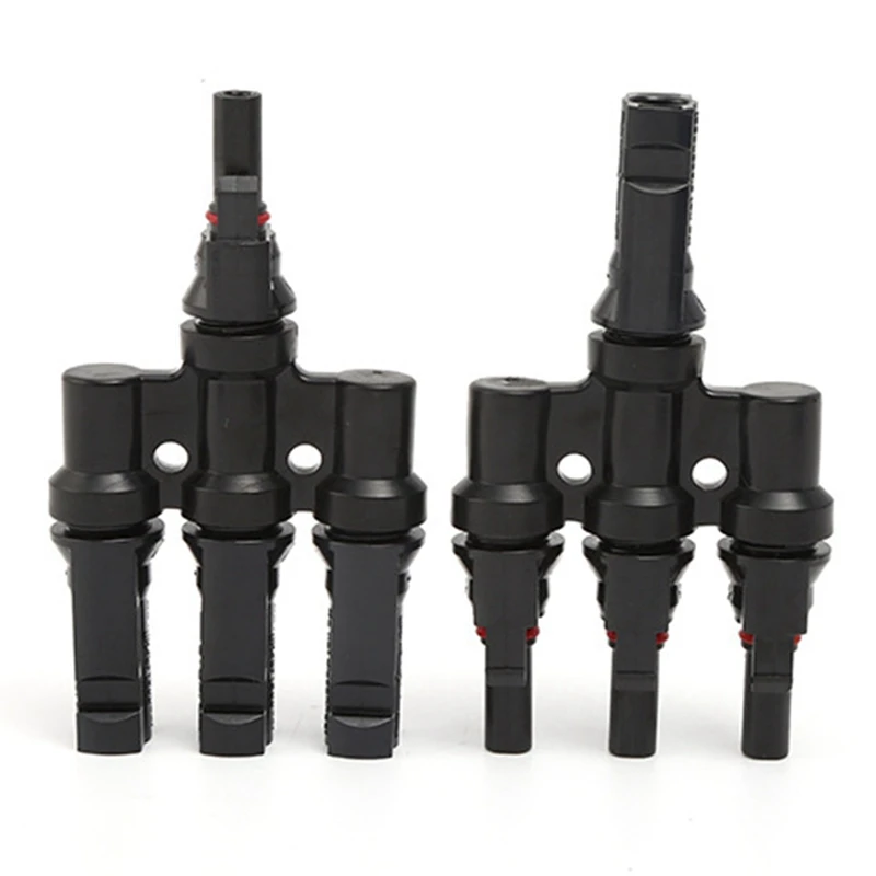 Photovoltaic Connector T-Type Four-Way One-Point Four-Way Conversion Connector Solar Panel Assembly Parallel Plug