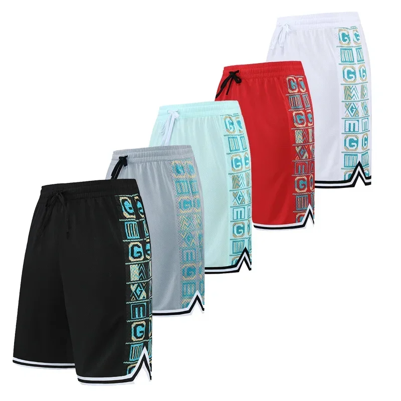 Summer American Basketball Shorts Training Five-point Ball Sports Shorts Over Knee Loose Beach Pants Running Fitness Women Men