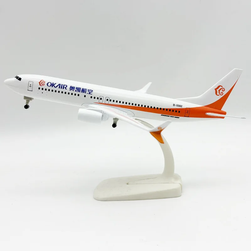 20cm Alloy Model Plane Okay Airways B737max Diecast Aircraft Collectible Miniature Airplane With Stand For Adults Fun Aviation