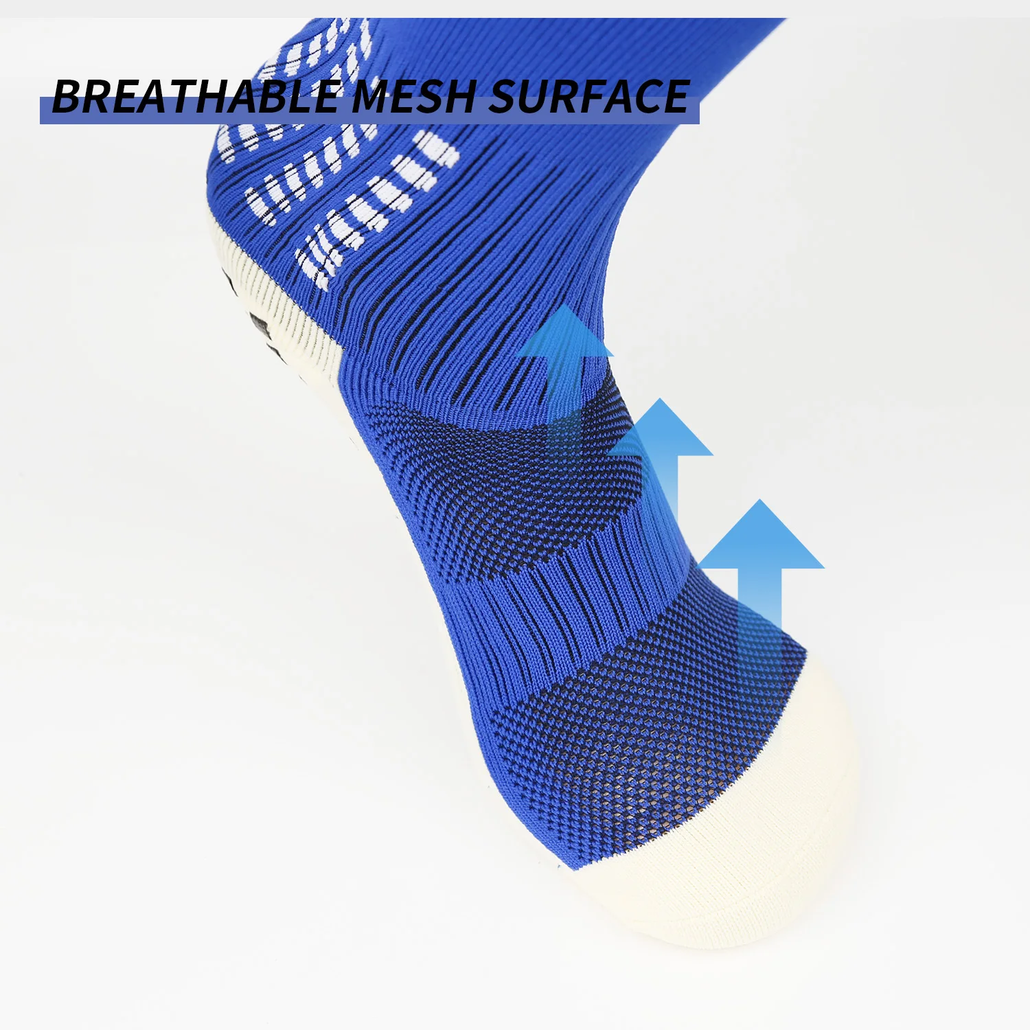 Outdoor football men\'s long socks, sports silicone anti slip bottom, training, summer breathable towel bottom, classic style