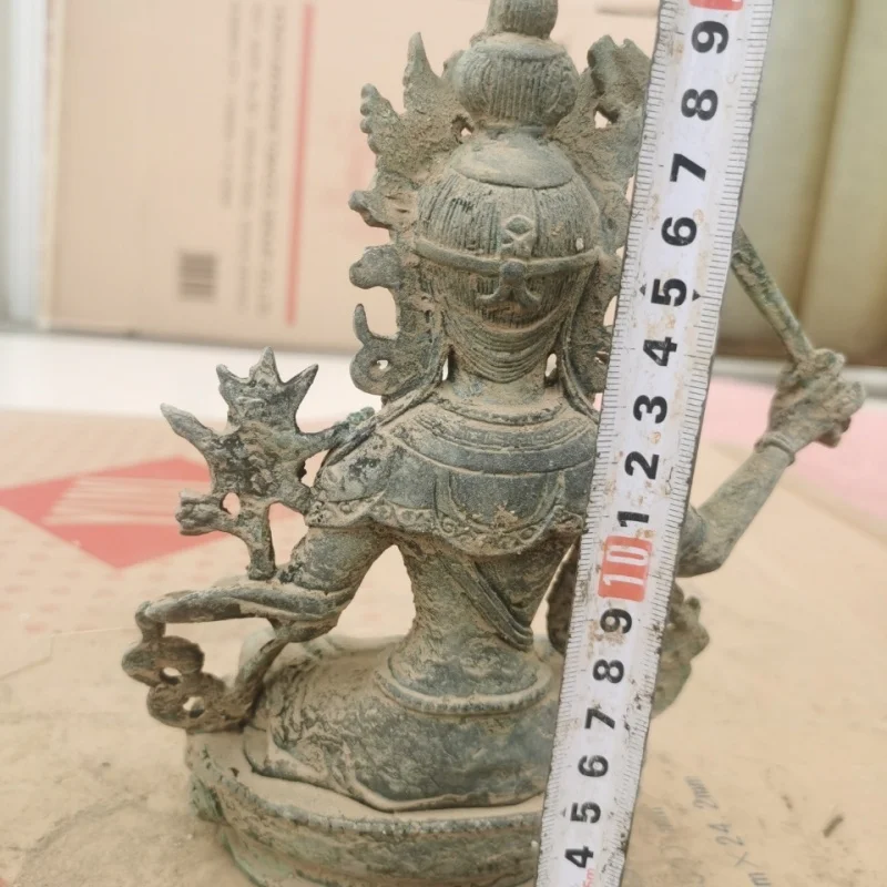 

Antique Excavated Bronze Collection Old Bronze Patina with Earth Oxidation Retro Ornament Home Decoration Tibetan Sword-Holding