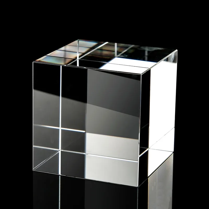 Cubo de cristal Artificial de 30mm, Prisma de foto creativo transparente, sin colores y arcoíris