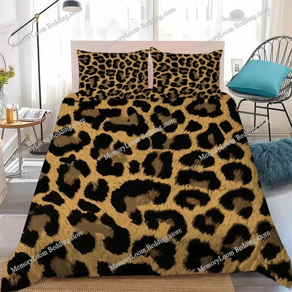 Artistic Leopard Print Duvet Cover Set Home Style Bedding Soft Laundry Cotton Bed Four Seasons Student Dormitory Luxury Gift
