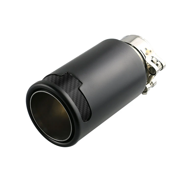 

Car Exhaust Pipe Straight Tail End Tip Stainless Steel Black Muffler Tips With Logo
