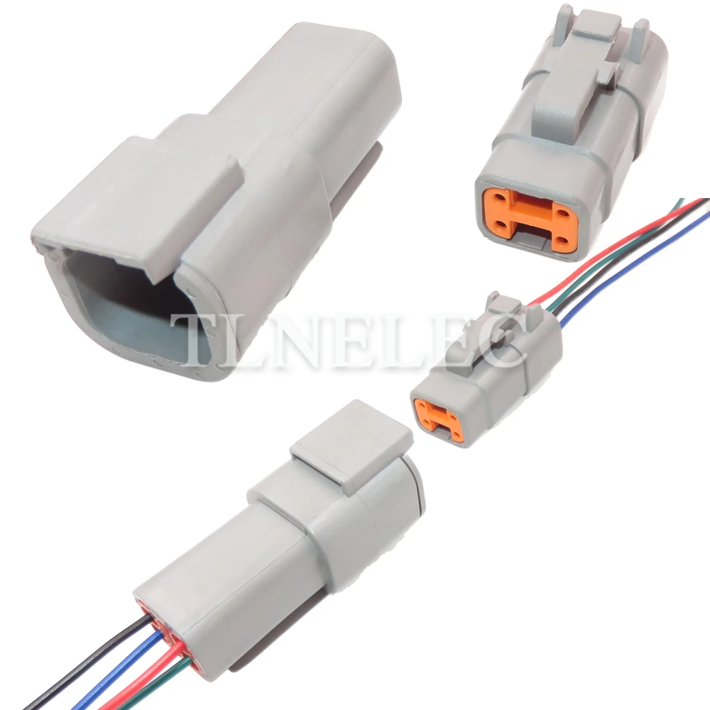 4 Pin Way Auto Male Female Wiring Harness Socket with Wires Car High Power Connectors For Excavators DTM04-4P DTM06-4S ATM06-4S