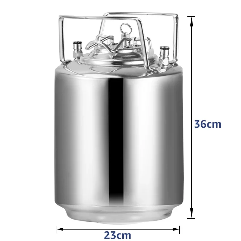 Stainless Steel Beer Keg Barrel with Beer Faucet Tap & Co2 Charger Kit