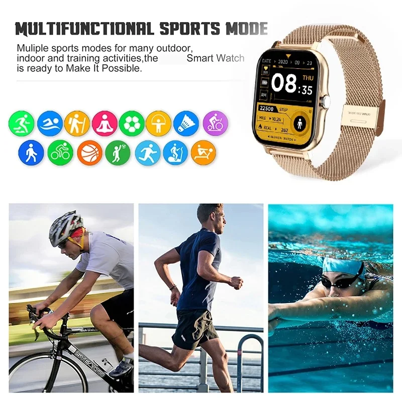 

Smart Watch for Men Women Waterproof Sport Watches Fitness Pedometer Heart Rate Monitoring Touch Screen Call Bracelet For Xiaomi