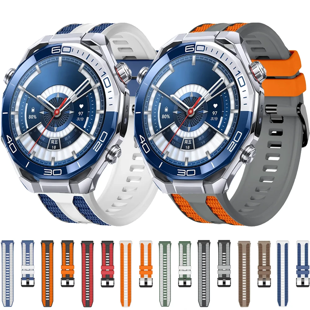 22mm Silikonarmband für Huawei Watch Ultimate 2/GT Runner 2/GT6/5/4/3 Pro 46mm Sportarmband für Amazfit Balance 2 1