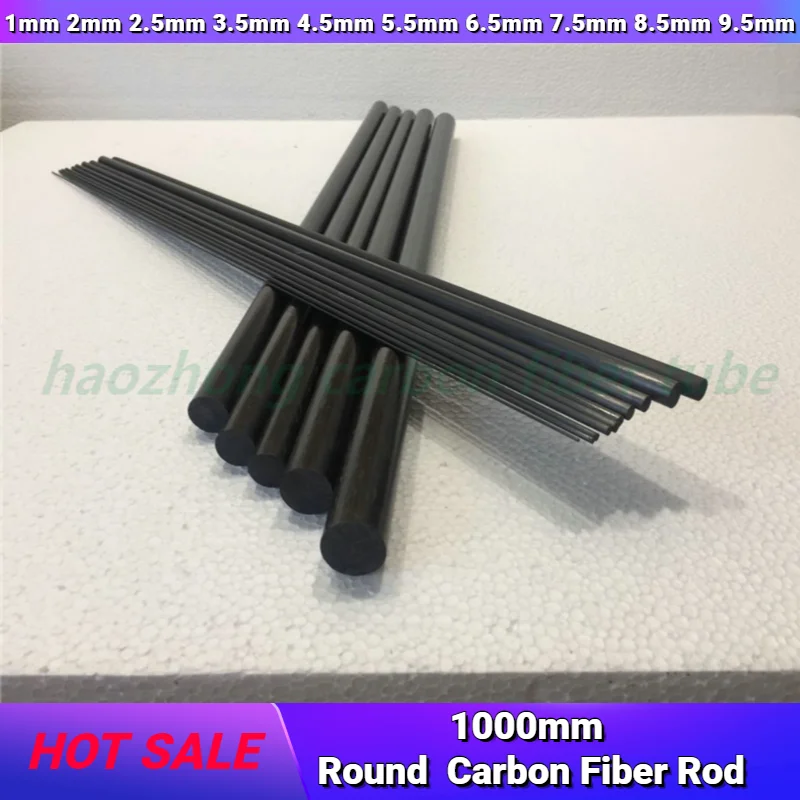 Diameter 1mm 2mm 2.5mm 3.5mm 4.5mm 5.5mm 6.5mm 7.5mm 8.5mm 9.5mm X L1000mm Carbon Fiber Rods  for RC Plane, suit for RC Model