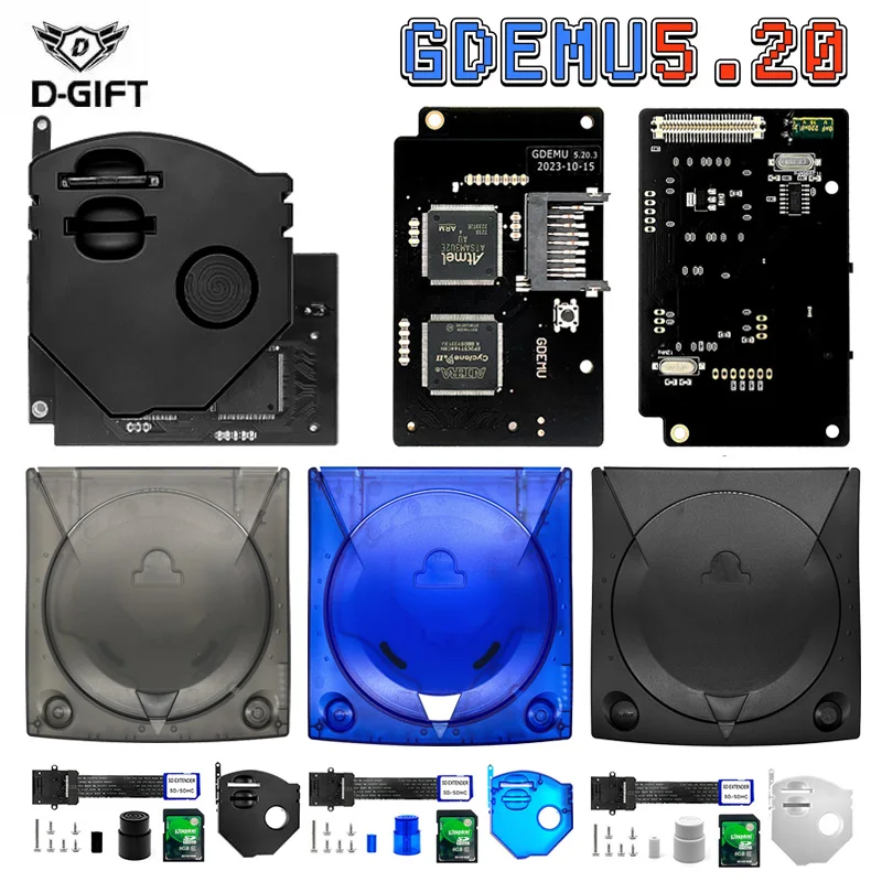 SEGA 드림캐스트 GDEMU V5.20.5 광학 드라이브 아날로그 보드 및 원격 카드 설치 키트, GDU DC VA1 콘솔 쉘 세트, 5 20