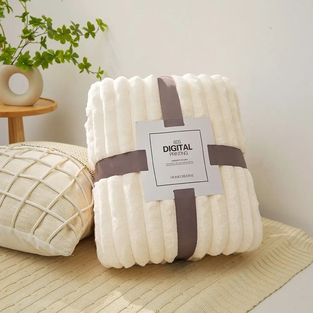 New Double Sided Warm Blanket Warm Breathable Conditioning Quilt Skin-Friendly Ultra Soft Striped Blankets