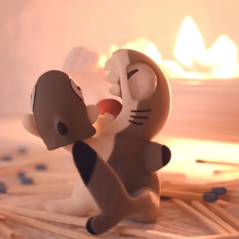 Sharkitty série dos desenhos animados anime figura colecionável modelo mistério caixa cega kawaii decoração de mesa brinquedos da moda presente