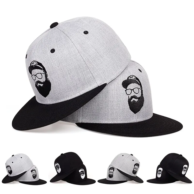 Unisex Bearded Old Man Embroidery Hip-hop Hats Outdoor Adjustable Casual Baseball Caps Sunscreen Hat