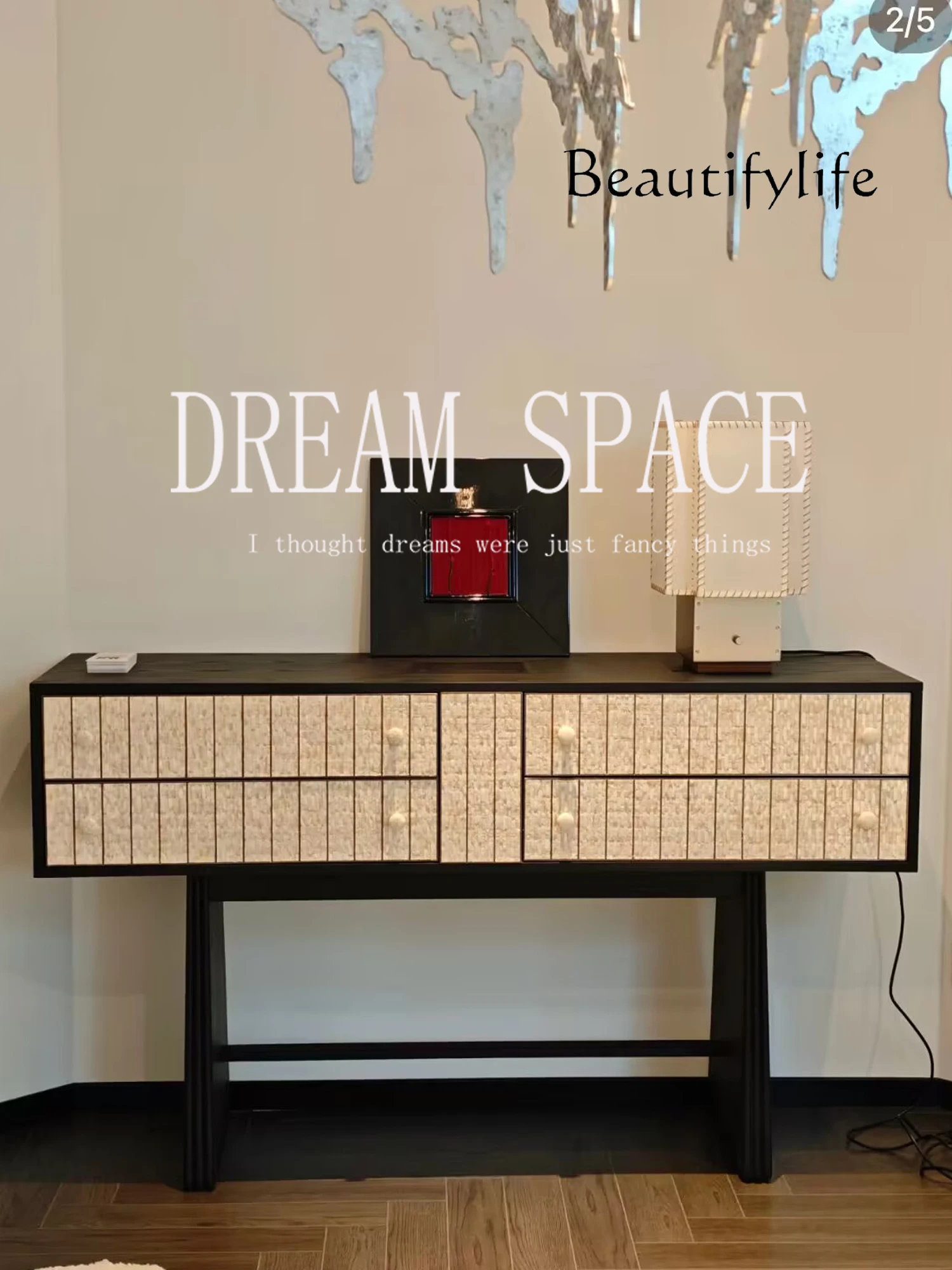 

Medieval solid wood entrance table, home entrance hall decoration table, designer's new storage table