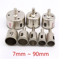 8mm Shank 7~90mm Diamond Coated Drill Bit Tile Marble Glass Ceramic Jade Hole Saw Drilling Bits For Power Tools Hole Opening