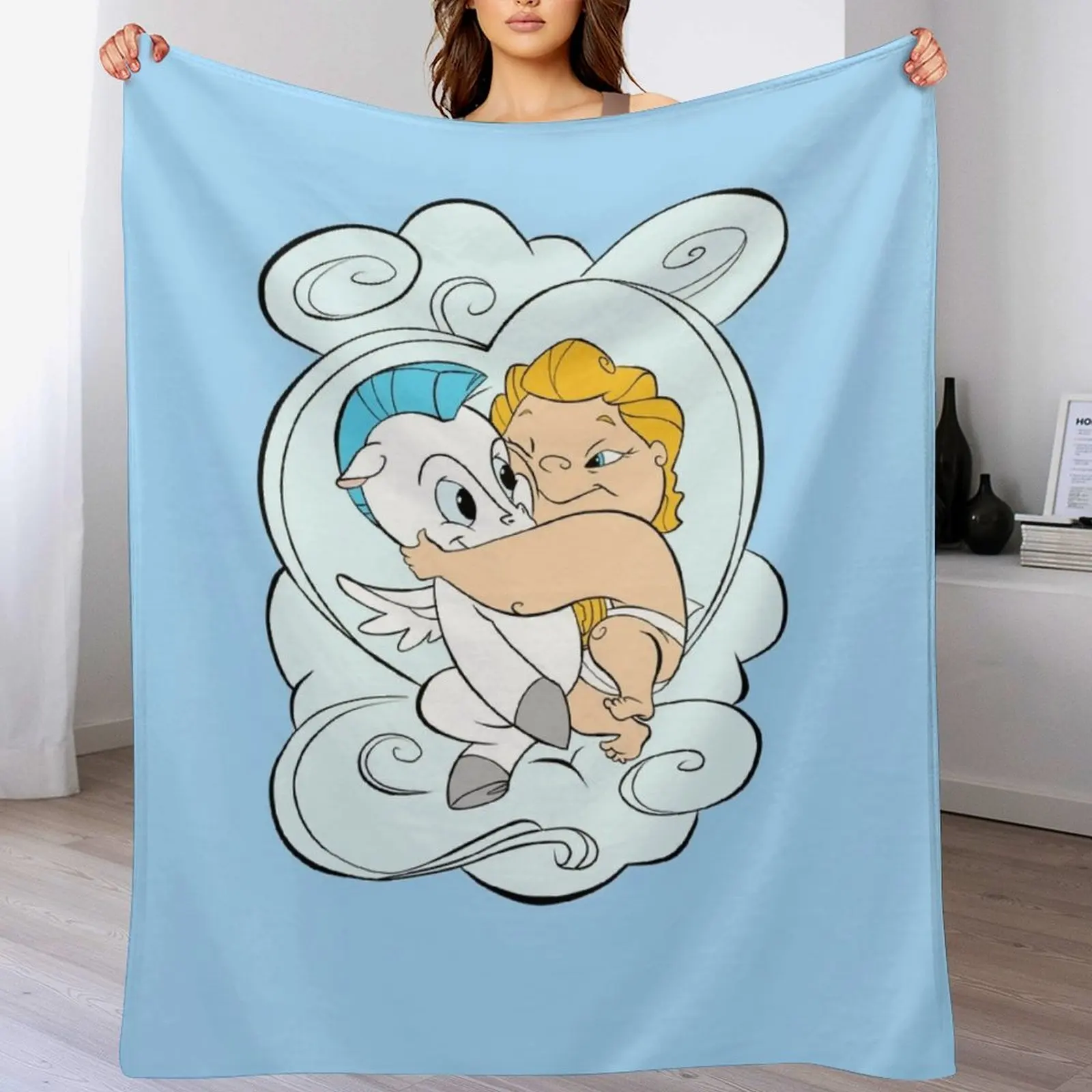 

Friends: Hercules & Pegasus Throw Blanket Cute Personalized Gift Extra Large Throw Blankets