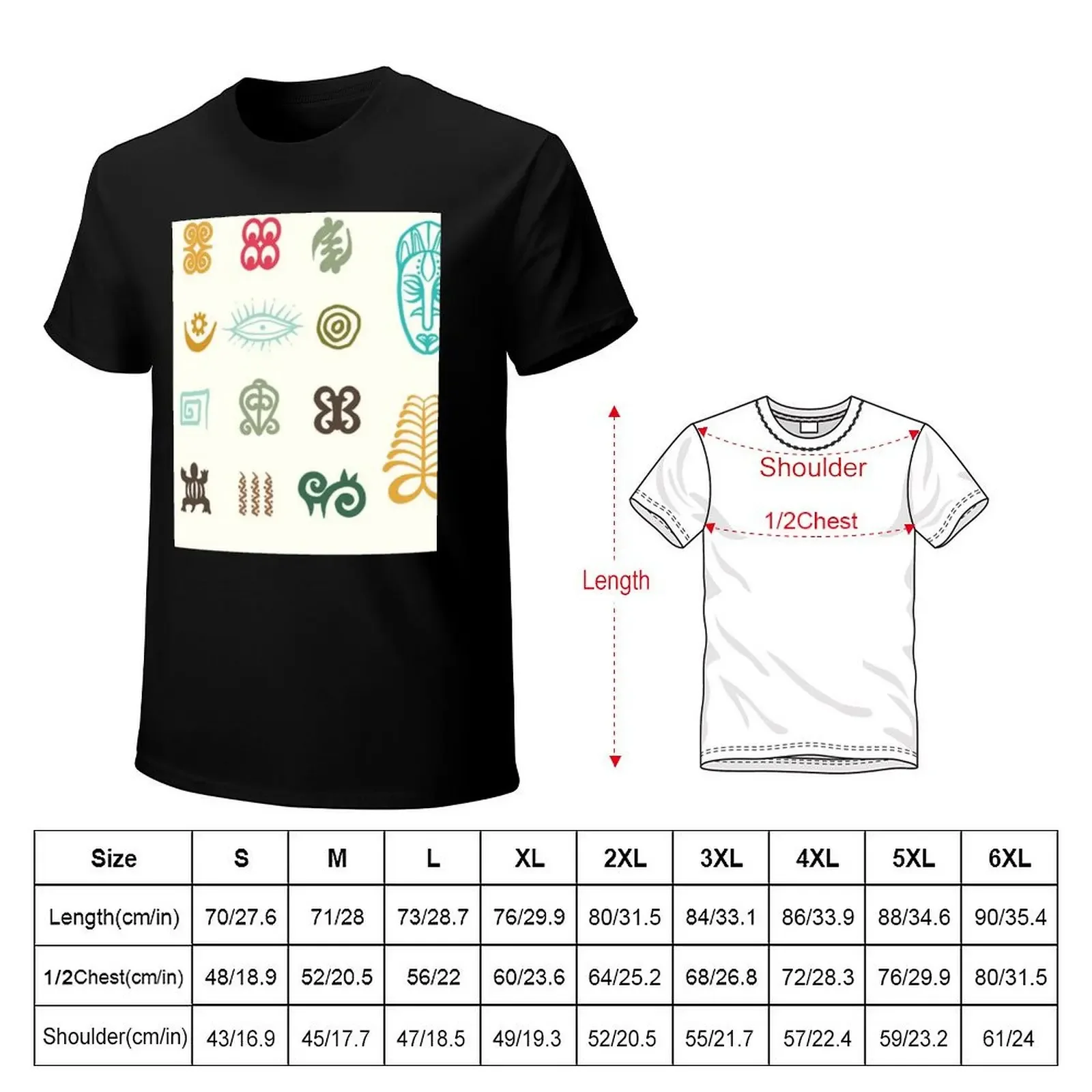 Adinkra Symbols T-Shirt designer shirts plain graphic t shirts oversized t shirt men