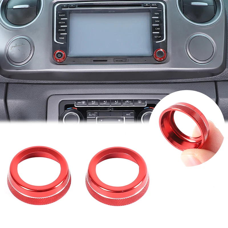 Center Console Volume Knob Trim Ring Multimedia Knob Decorative Ring Interior Car Accessories For Volkswagen Amarok 2011-2022