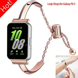 FashionStrap For Samsung Galaxy Fit 3 Ladies metal Stainless steel Smart Watch Accessories Band For Galaxy Watch Fit 3 Bracelet