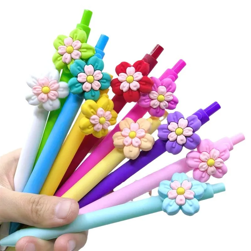 جديد جديد 3D زهرة سلسلة قلم محايد اللون لينة فيلم زهرة على شكل قلم حبر جاف الإبداعية هدية القلم مناسبة للاستخدام المكتبي #5