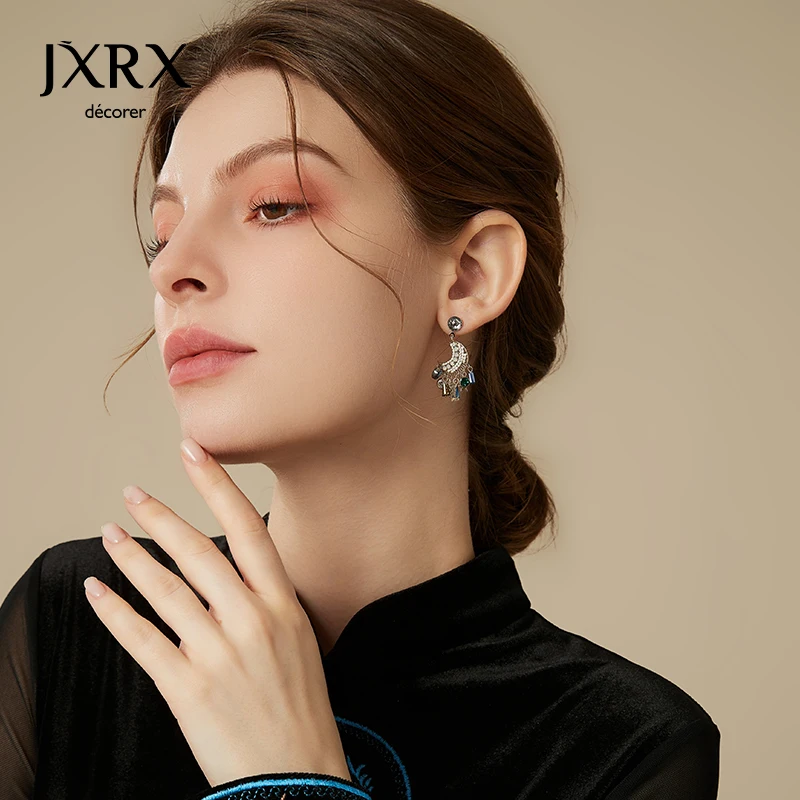 N Ethnic Style Moon Earrings Female Unique Earrings 2024 New Trendy and Fashionable Style New Chinese Spring Earrings