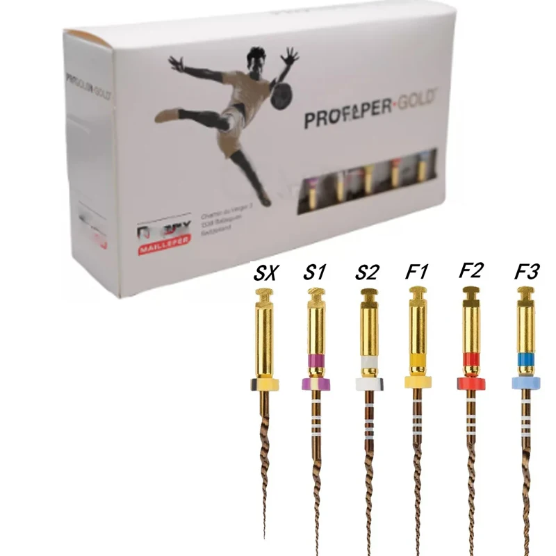 30pcs/5set Dental Pro Taper Gold Root Canal Dental Rotary Files Assorted Endodontic Files Sx-f3 21mm 25mm 31mm