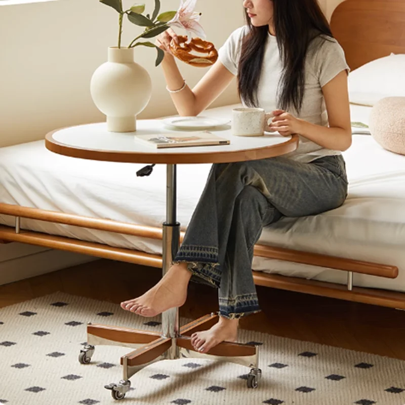 

*v for Wheels Coffee Table Lift Wood Unique Nordic Modern Round Side Table Living Room Design Mesa De Centro Sala Furniture* s