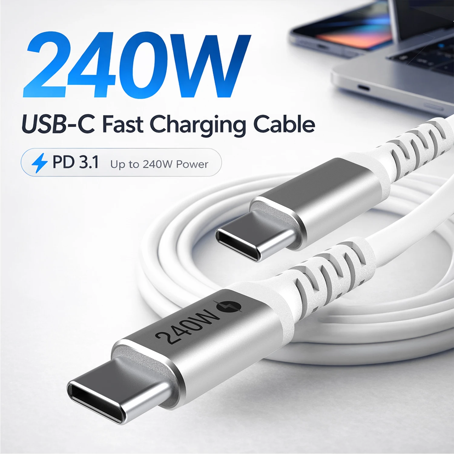 

Parallel World USB-C to USB-C Charging Cable 240W High-Quality Type-C Cable with Built-in E-Marker Chip
