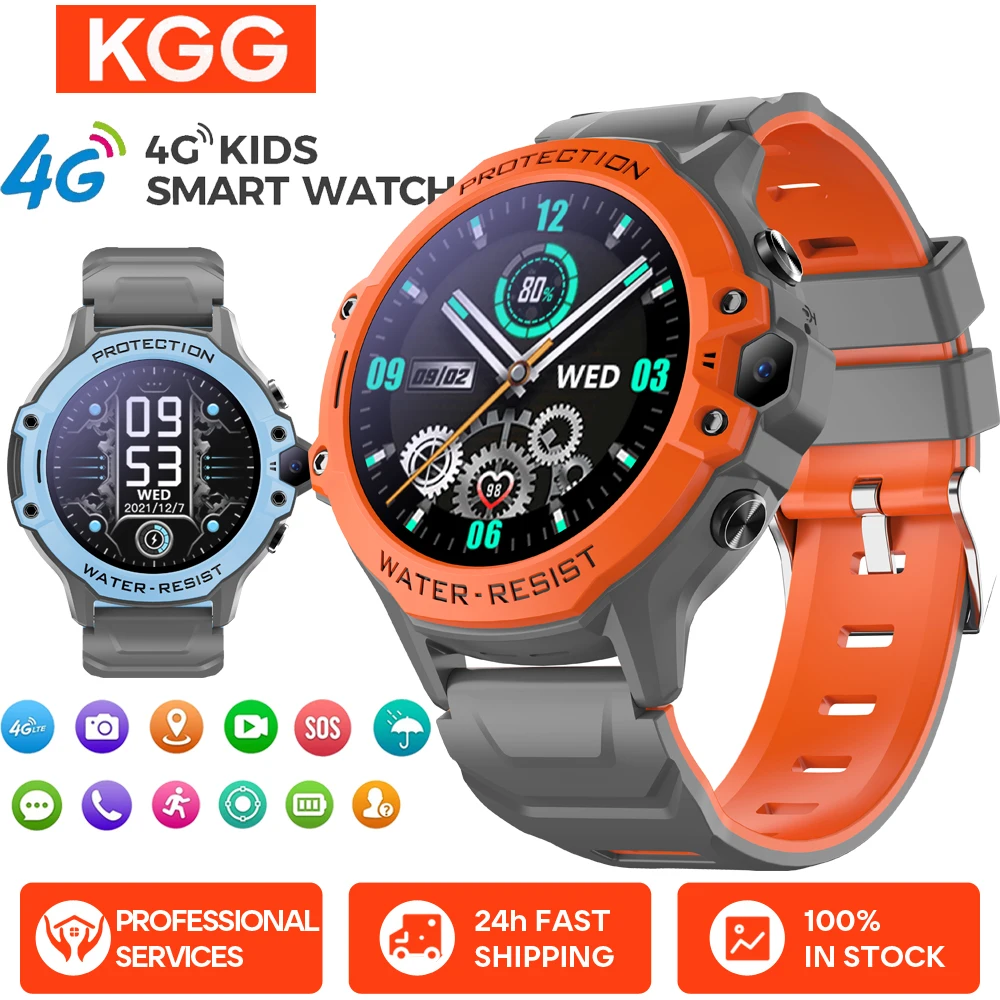 

1.28" Kids 4G Smart Watch Student GPS WIFI LBS Location Waterproof Video Call Chat 670Mah Battery Calculator Children Smartwatch