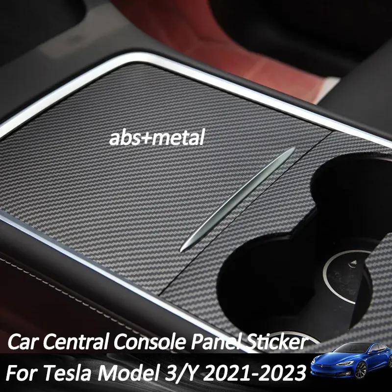 For model y Central Console Panel Sticker ABS Material For Tesla Model 3/Y 2021-2023 Accessories Central Protective Sticker