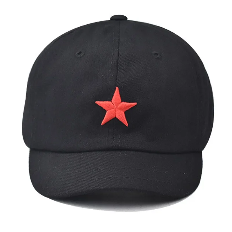 Short Brim Baseball Cap for Men Deisgner Red Star Embroidery Summer Caps for Men Women Sun Hat Cotton Casual Hats