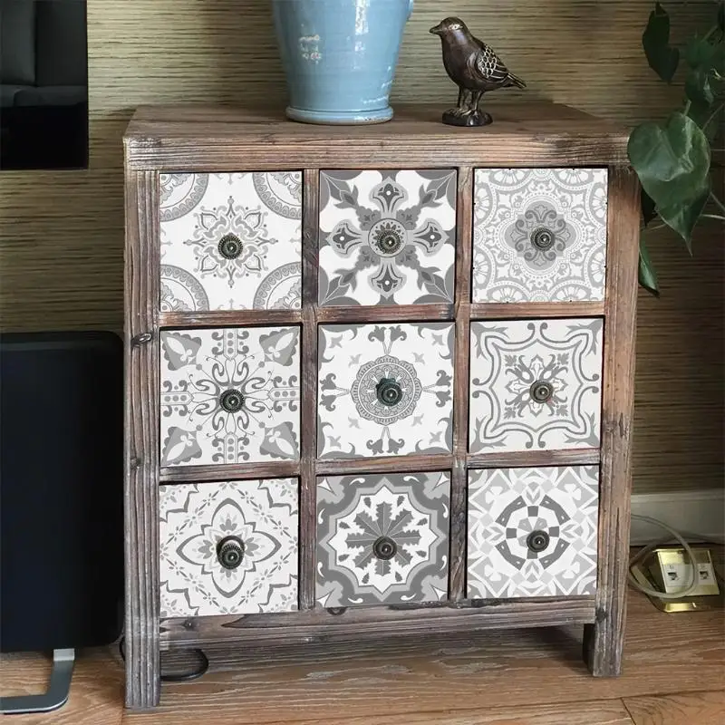 DXAF 10pcs Mandala Backsplash Azulejos Palabra