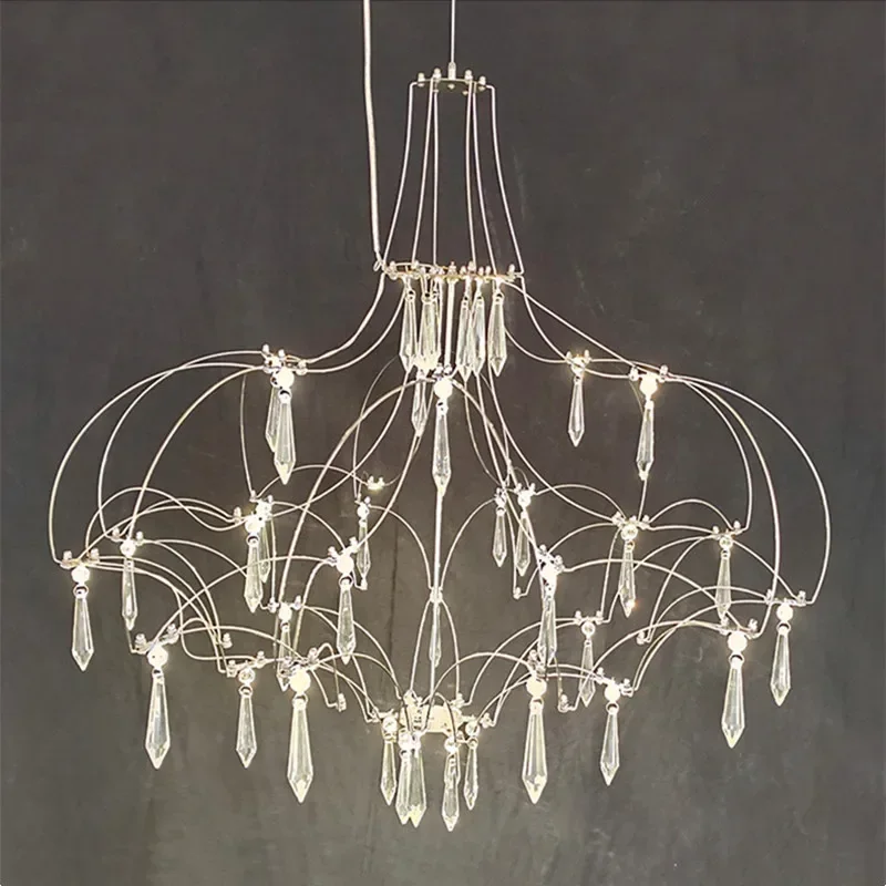 Modern Luxury French Crystal LED Chandelier Living Room Dining Bedroom Bar Villa Lighting Creative Designer Decor Hanging Lamps