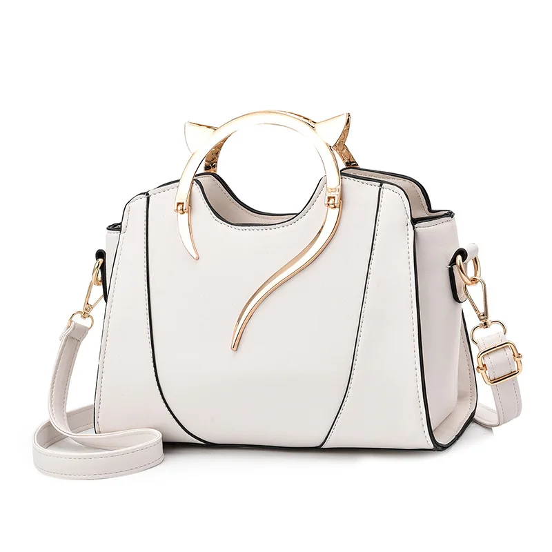 Vento Marea-bolso de hombro de piel sintética suave para mujer, bandolera de piel sintética con diseño a la moda, color blanco, 2023