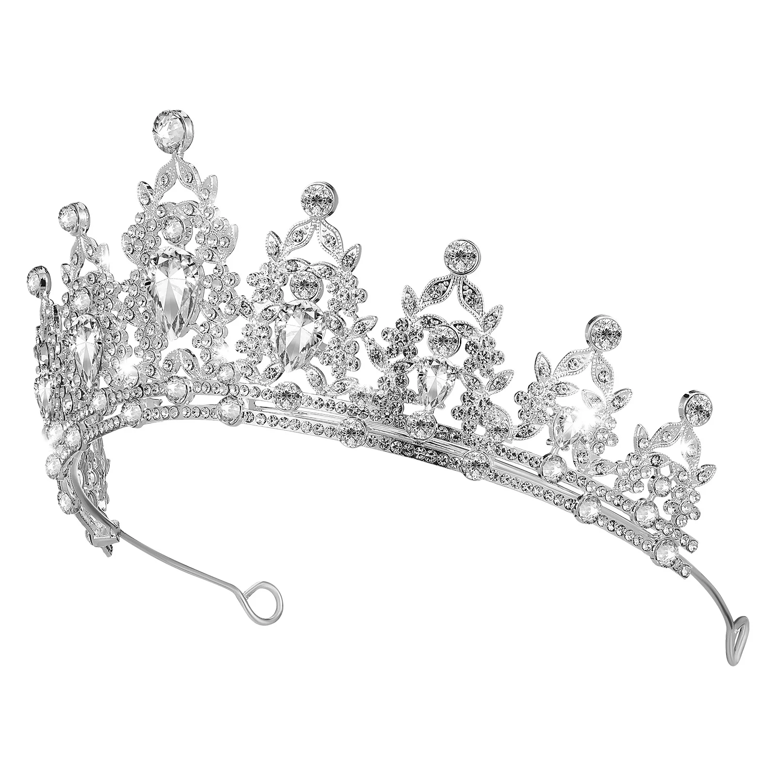 

Princess Crown Birthday Tiara Bridal Rhinestone Hair Jewelry Women Baroque Crown Headband Glitter Accessories Prom