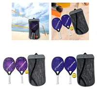 2Pcs Beach Tennis Rackets for Kids Carbon Fiber Frame Nonslip Grip Beach Tennis Racquet for Park Playground Backyard Outdoor 4