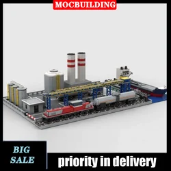 City Train Chemical Plant Model Building Block Assembly MOC Town Ship Building Puzzle Collection Series Toys