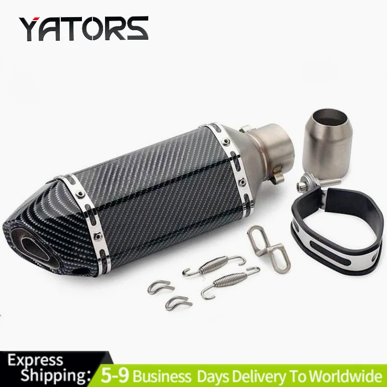 Tubo silenciador de Escape de 51mm para motocicleta, Escape trasero de acero inoxidable, sistemas de Escape de 305mm, tubos de Escape