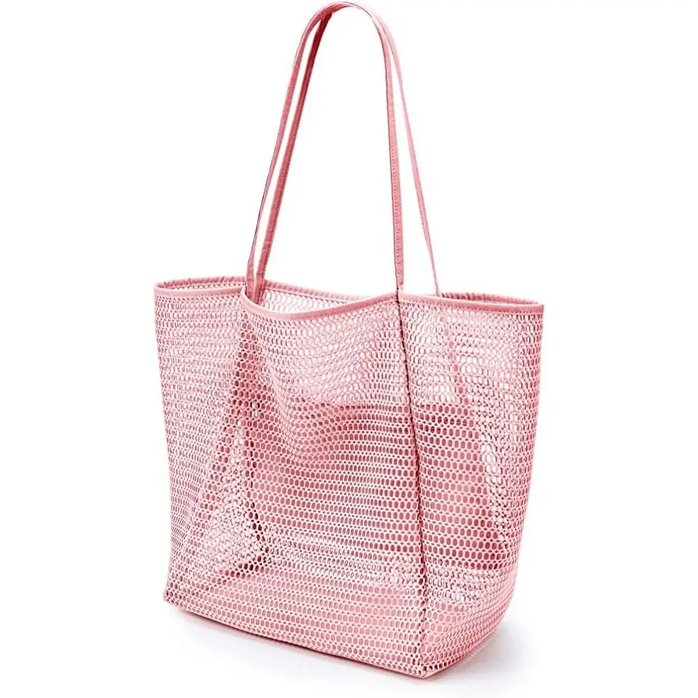 

Storage Bag Beach Bag Tote Bag Women Handbag Transparent Mesh Bag Extra Large Foldable Swimming Bag Woven Shoulder Bag Ladies