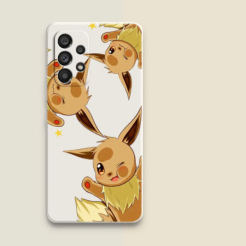 New Cute Pikachu Eevee Case For Samsung Galaxy A14 A33 A34 A53 A54 A13 A12 A23 A24 A22 A32 A50 A51 A52 A70 A71 A72 A73 A04S A04E