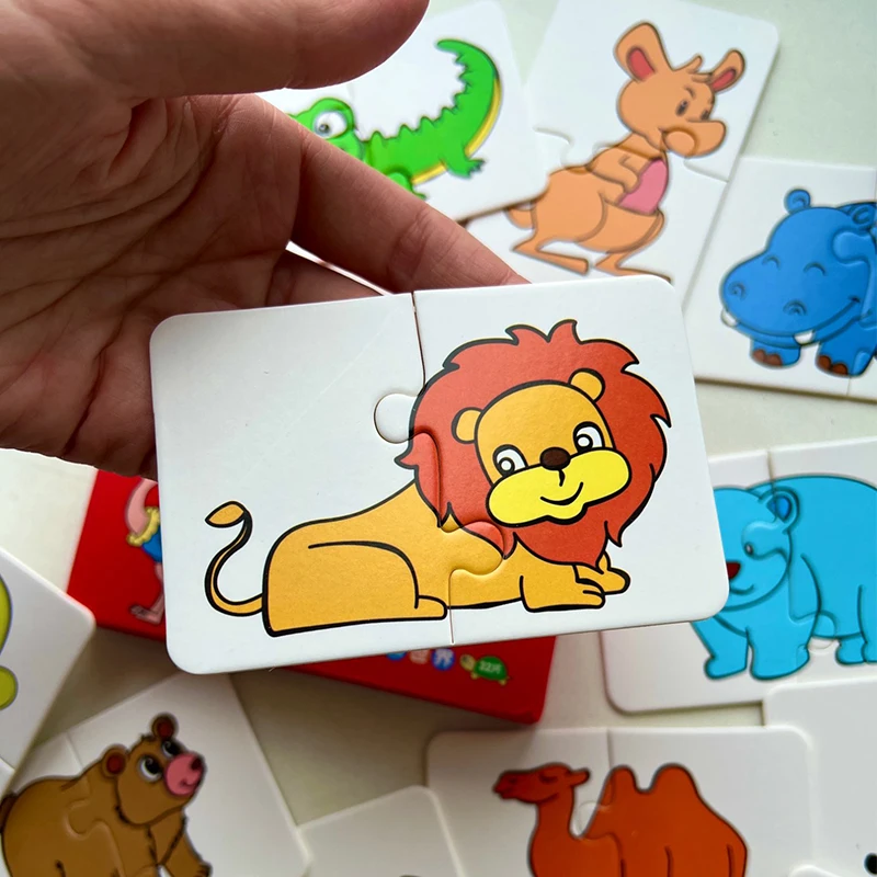 Gioco di carte abbinato per bambini Puzzle di sviluppo bambino frutto cognitivo apprendimento animale giocattolo Puzzle educativo precoce Montessori