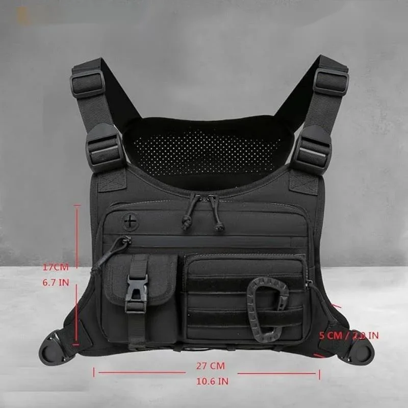 Cycling Hiking Men’s Tactical Chest Bag Outdoor Sports Vest Backpack Multi-Functional Tactical Pack Training Military Style Gear